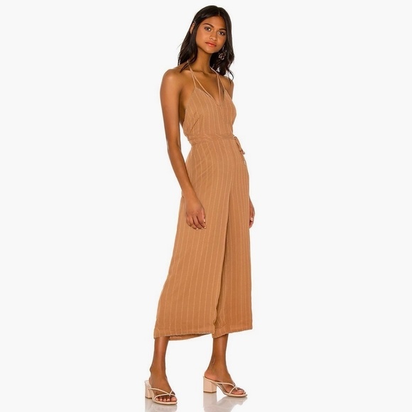 NWT!! House of Harlow 1960 x REVOLVE Paolo Jumpsuit Tawny Brown Festival Large - Picture 1 of 16